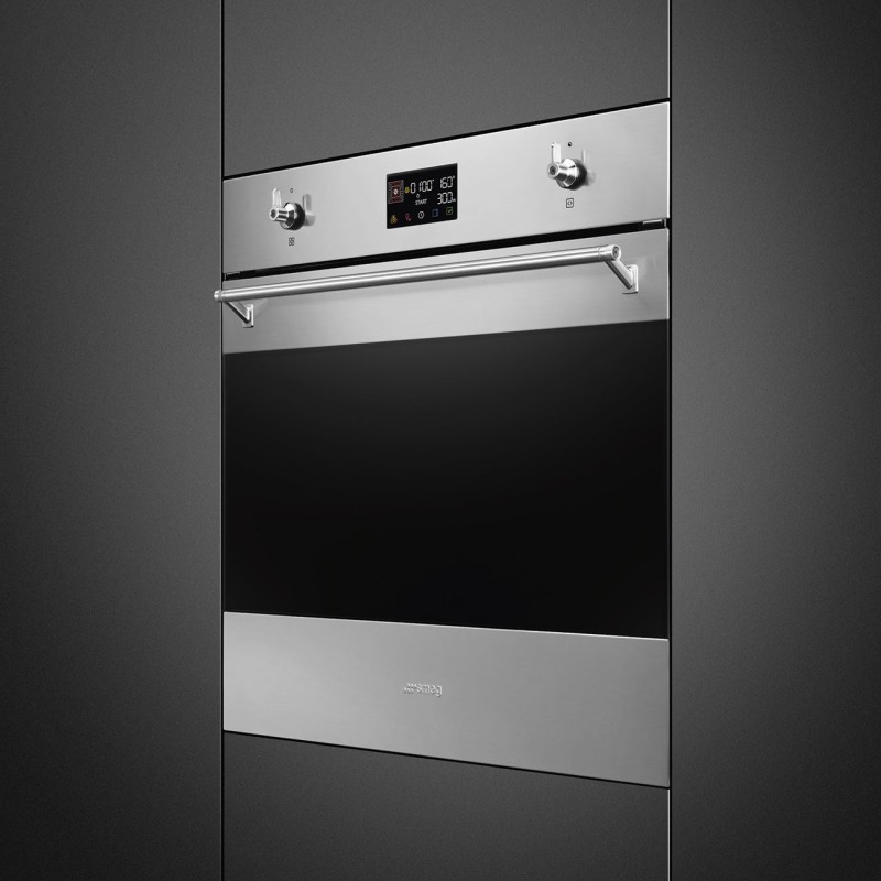 Horno + Micro Smeg SO6302M2X, 60 cm, Clá