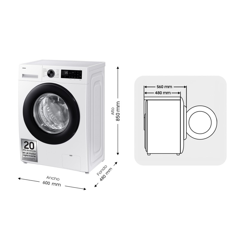 Lavadora Samsung WW90DG5G34AEEC, A -10%,