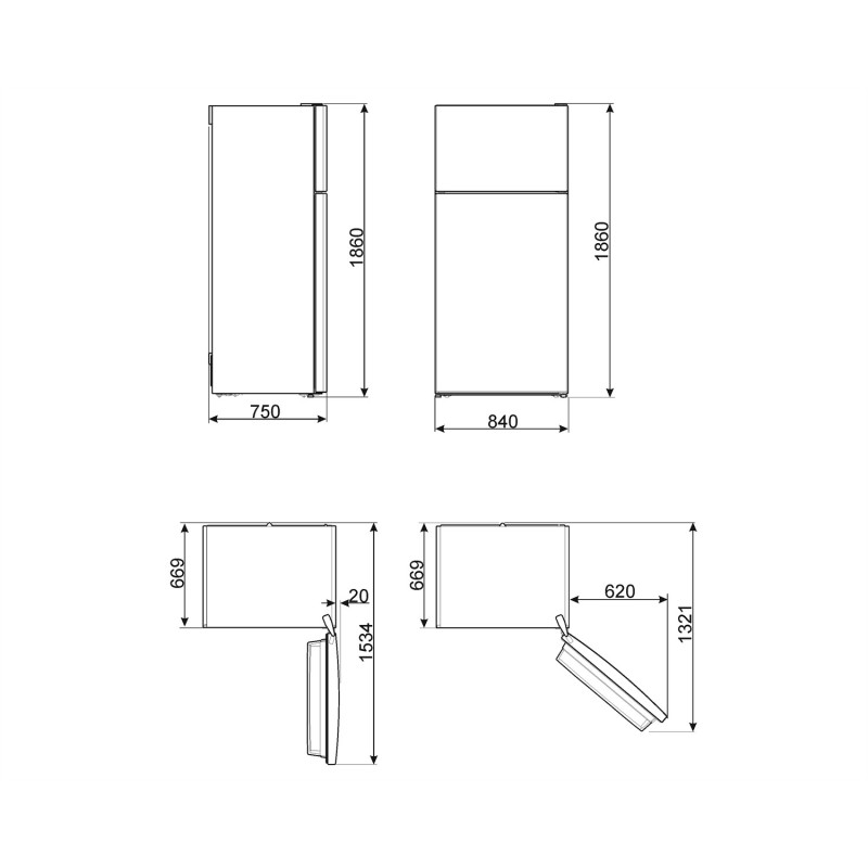 Frig 2p Smeg FD84EN4HX1, 84cm ancho, Lib