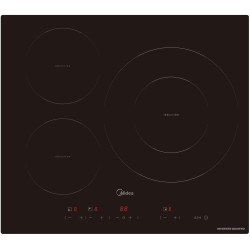 Inducción Midea MIH740T467K0 60 cm 3 zonas Cristal negro