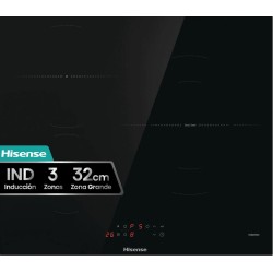 Inducción Hisense HI6321BSCE 3 Zonas 7100W Cristal Negro