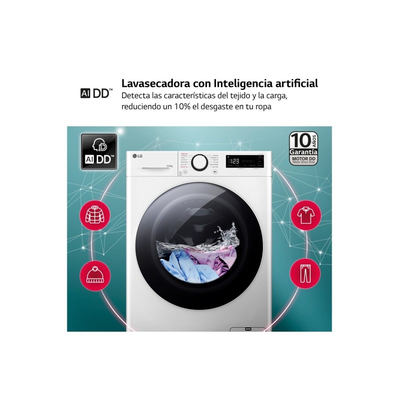 Lavaseca LG F4DR6010A0W, vapor 10 6 kg 1