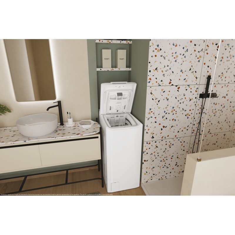 Lavadora Candy TCA473D3S, Carga superior