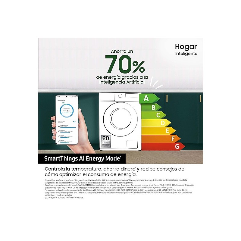 Lavadora Samsung WW90CGC04DABEC, A -10%,