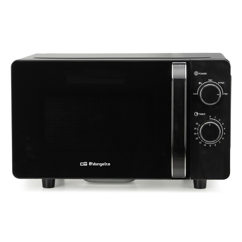 Microondas Orbegozo MI2061CE, Sin plato, Negro, 20