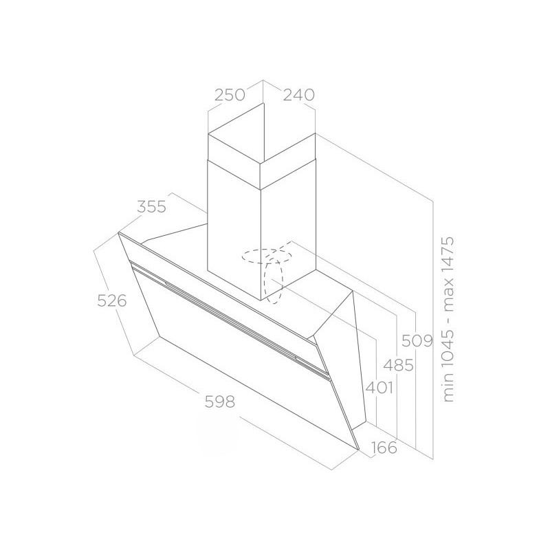 Campana Elica STRIPE  BL A 60, Vertical,