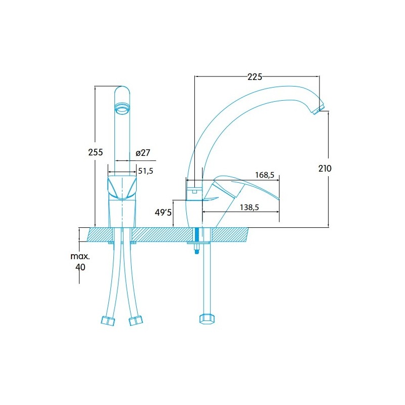 Grifo cocina Edesa IGUAZUCROMO
