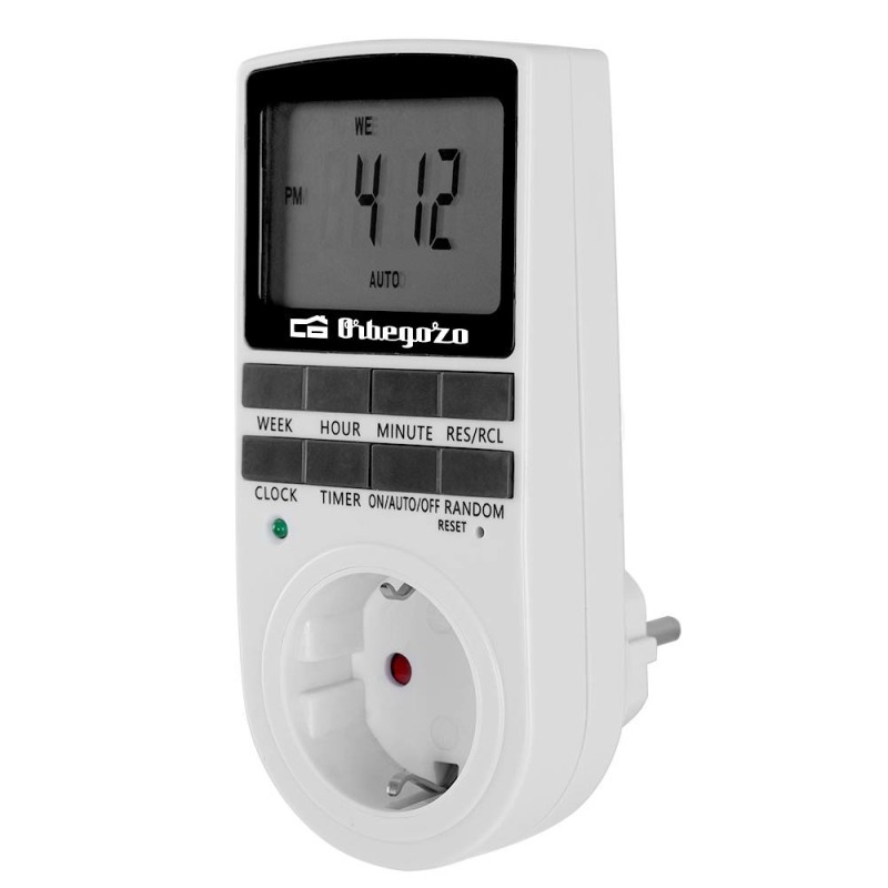 Orbegozo PG 25 contador eléctrico Negro, Blanco Programador eléctrico diario semanal