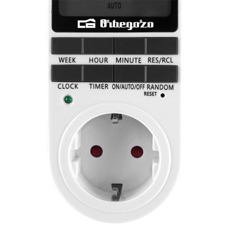 Orbegozo PG 25 contador eléctrico Negro, Blanco Programador eléctrico diario semanal