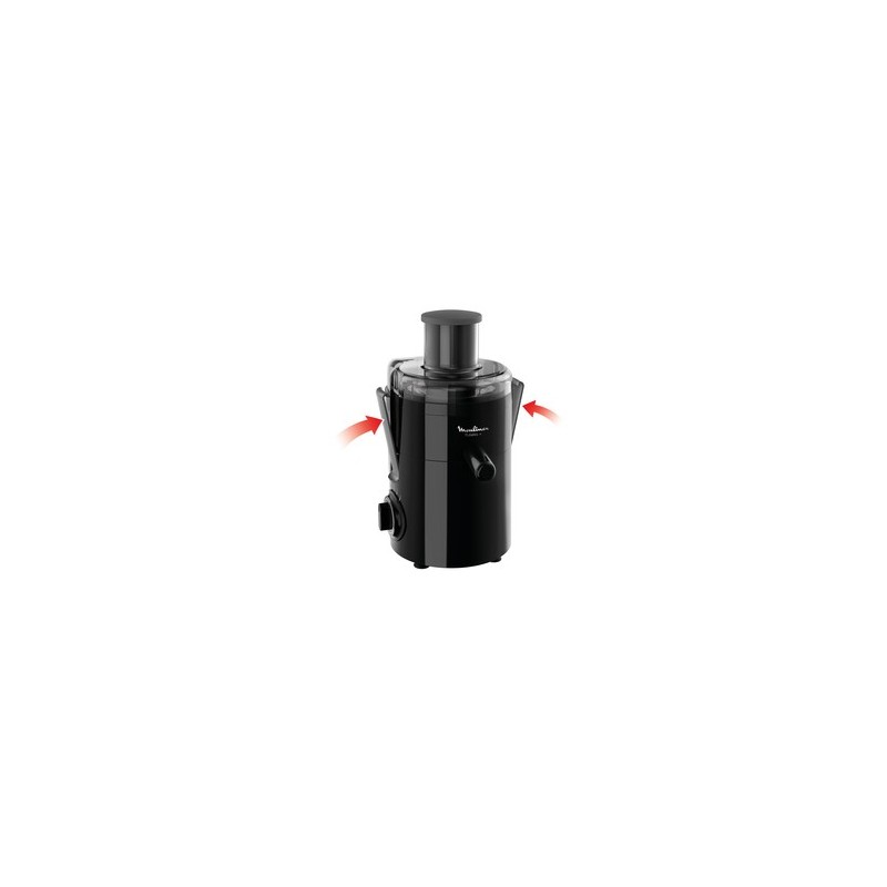 Moulinex JU370810 exprimidor Licuadora centrífuga 350 W Negro, Acero inoxidable