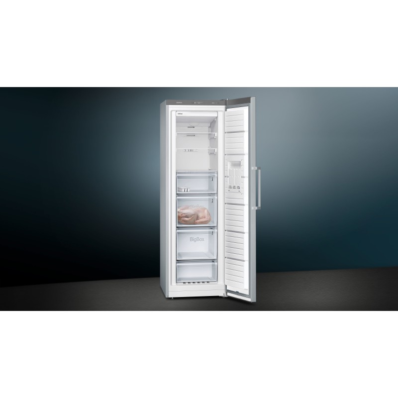 Siemens iQ300 GS36NVIEP congelador Congelador vertical Independiente 242 L E Acero inoxidable