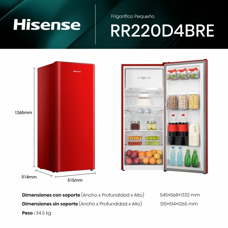 Frig 1p Hisense RR220D4BRE , Libre Insta