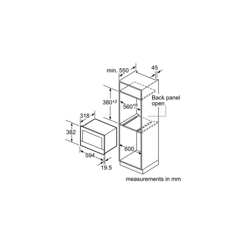 Bosch Serie 8 BFL634GW1 microondas Integrado Solo microondas 21 L 900 W Blanco