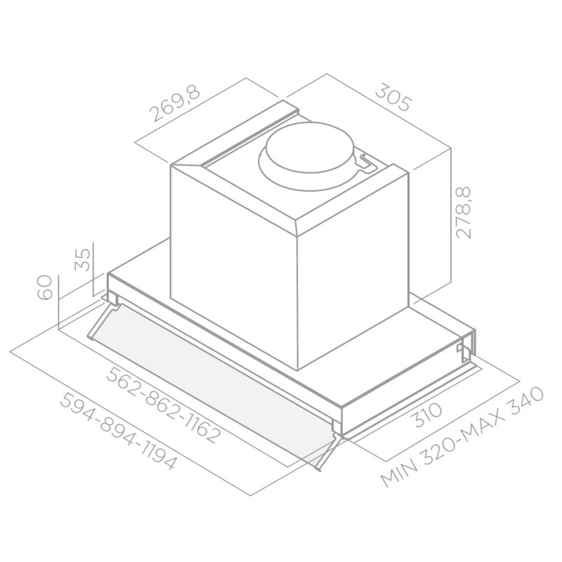 Campana Elica BOXIN LX IX A 60, Encastre