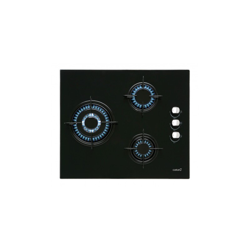 Placa Cata CI-6021 BK, 3 quemadores de g