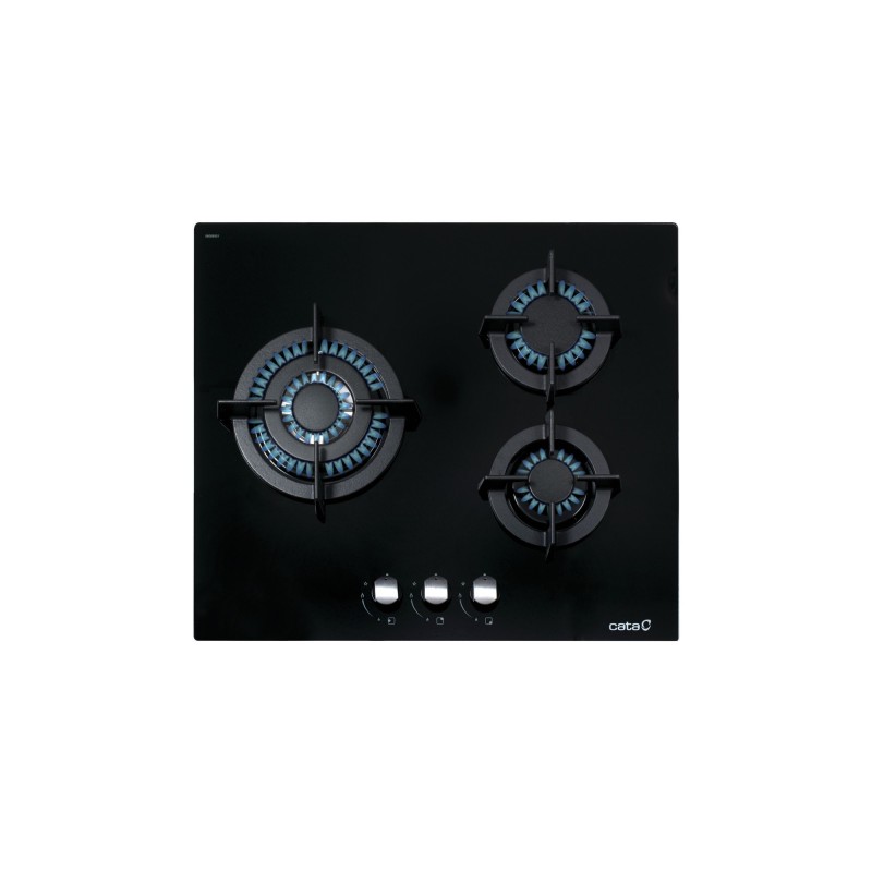 Placa Cata CCI-6021 BK, 3 quemadores de