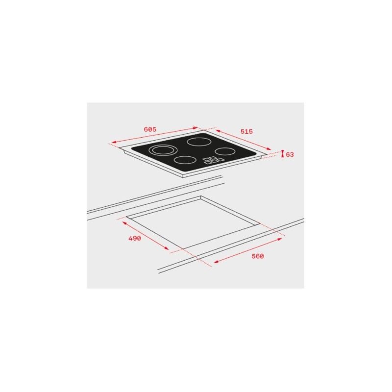 Vitro Teka TB 6315, 3 zonas, zona doble 