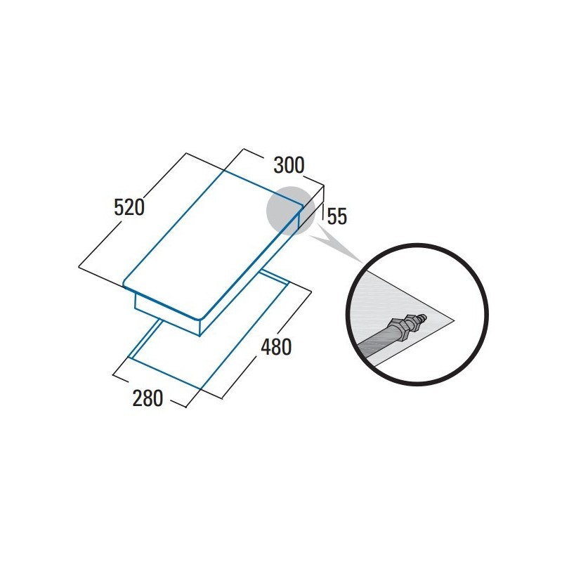 Placa Cata SCI-3002 BK, 2 quemadores de 