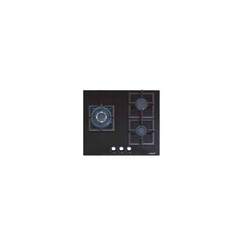 Placa Cata SCI-6021 BK, 3 quemadores de 