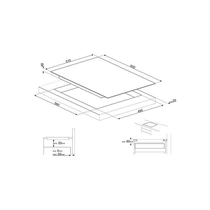 Induccion Smeg SI5632D,  Estética Univer