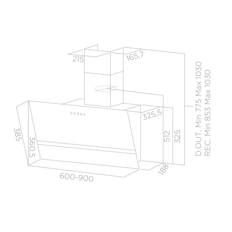 Campana Turboair KITTY WH A 90, Vertical