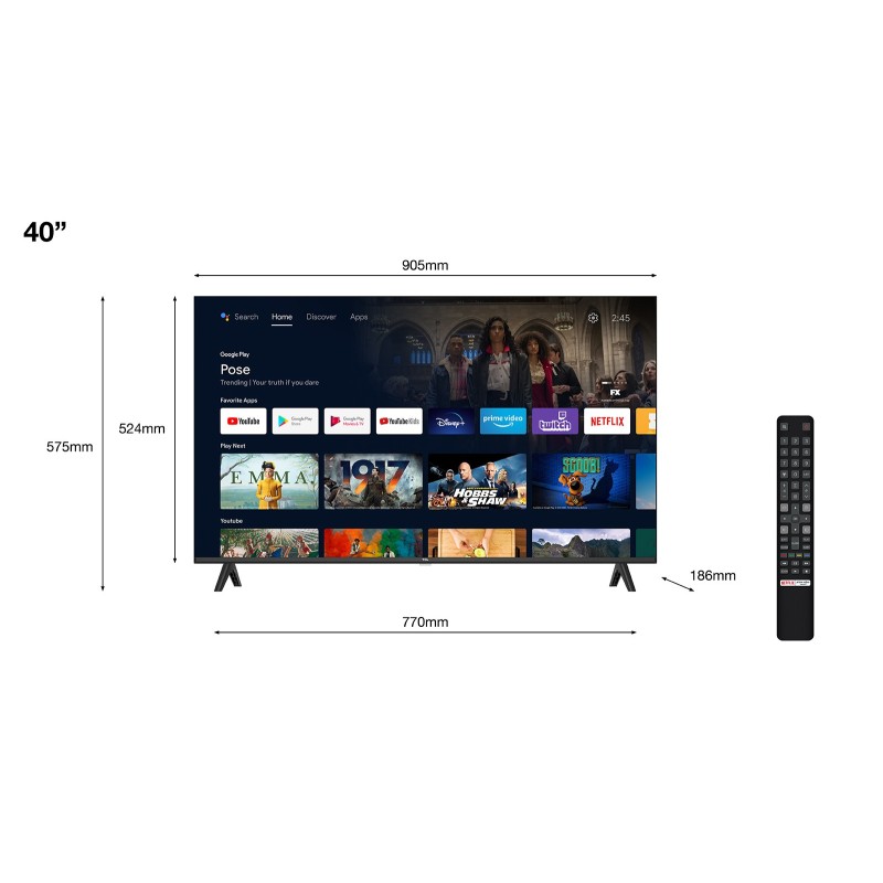 Led TCL 40S5400A  40 FHD  AndroidTV 50 6