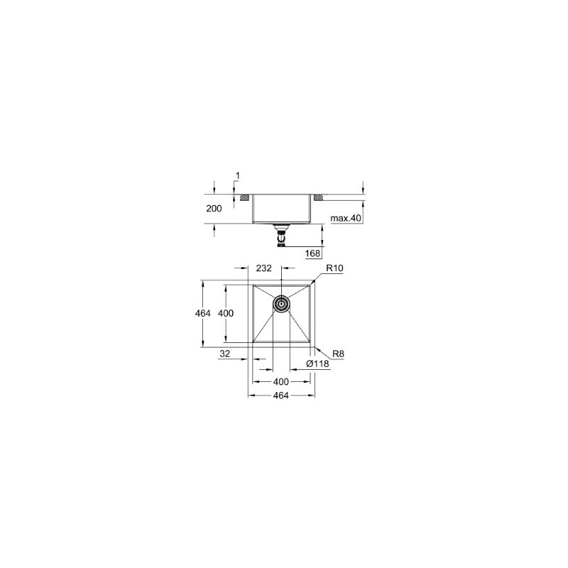 FREGADERO GROHE 31 578 SD1,  sobre encim