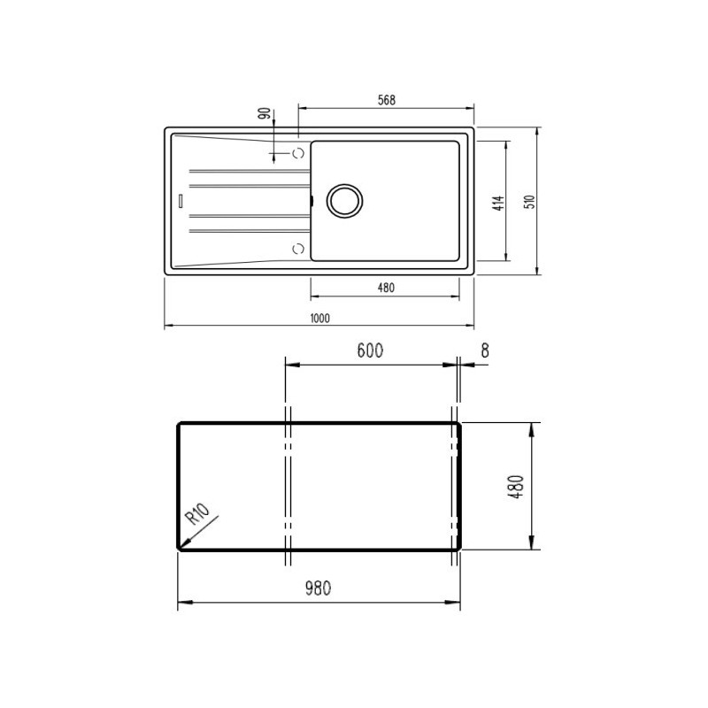 Fregadero Teka TEGRANITE STONE 60L-TG 1C