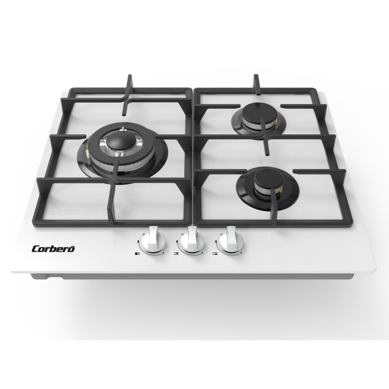 Placa Corbero CPCGM3F3122W, Cristal Gas 