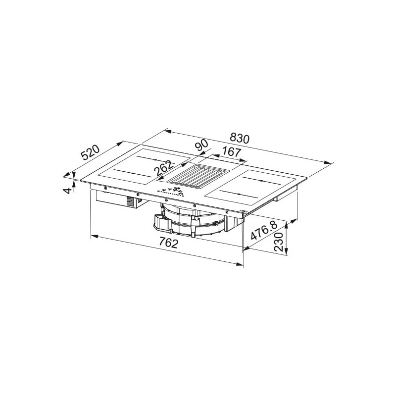 Induccion Mepamasa INDUPRO, 2 zonas flex con extr.