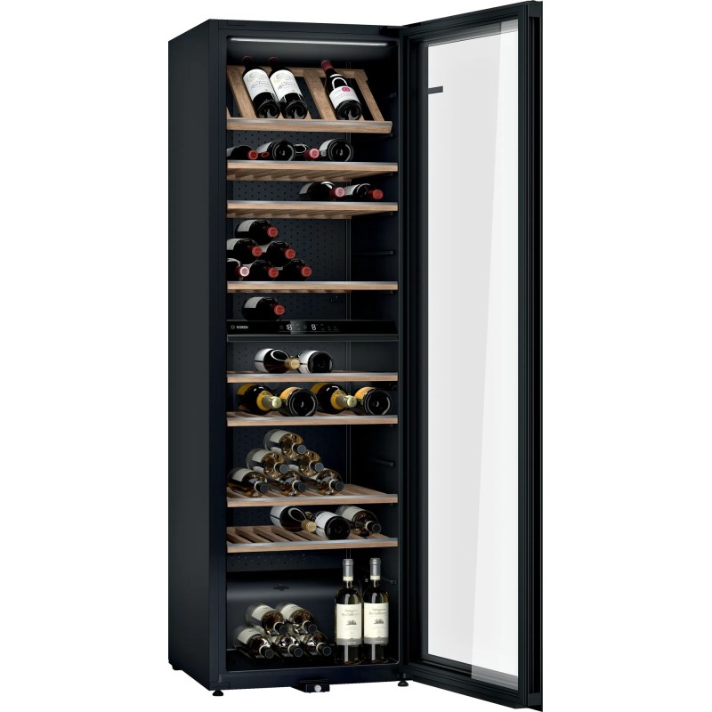 Bosch Serie 6 KWK36ABGA enfriador de vino Nevera de vino Independiente Negro 199 botella(s)