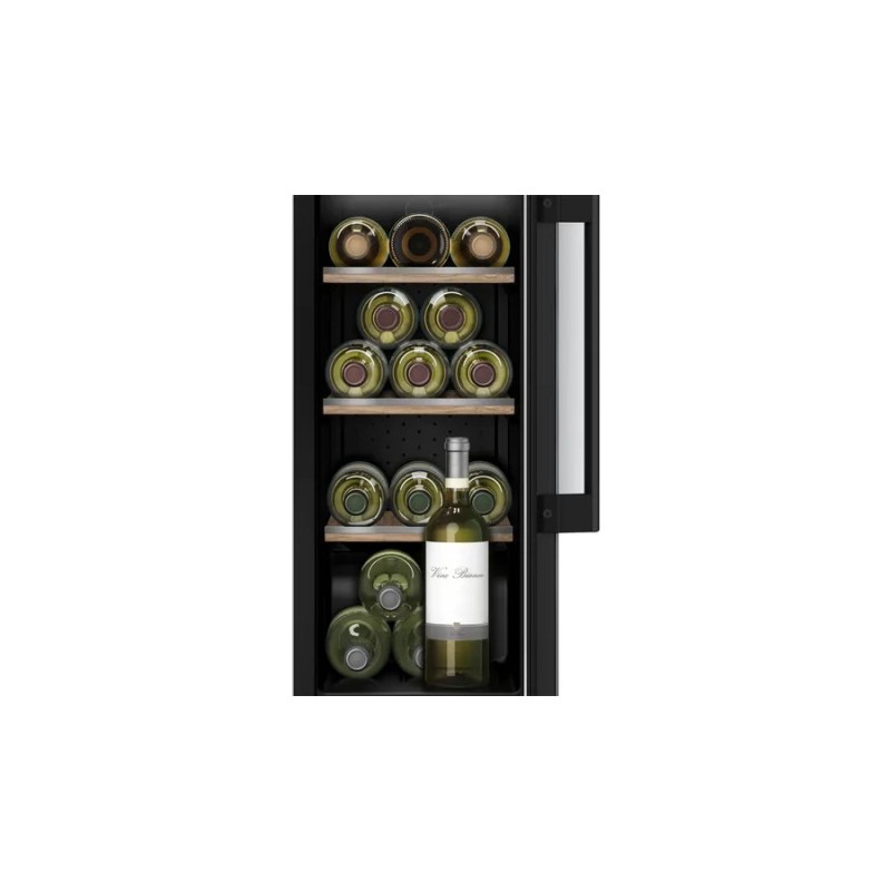 Bosch KUW20VHF0 enfriador de vino Nevera de vino Integrado Negro 21 botella(s)