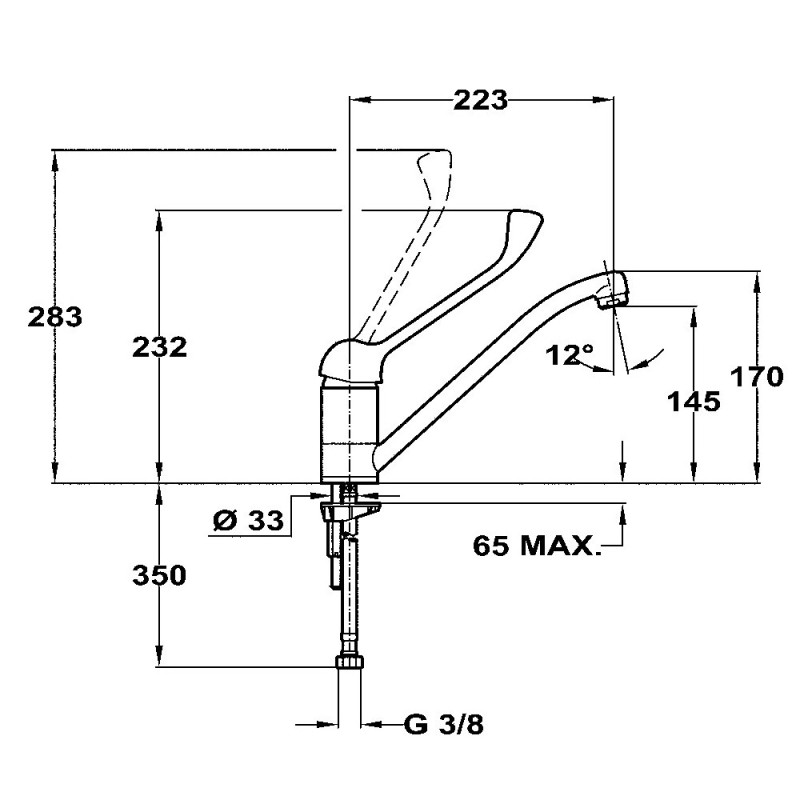 Grifo Teka MED 913 CROMO, con maneral ge
