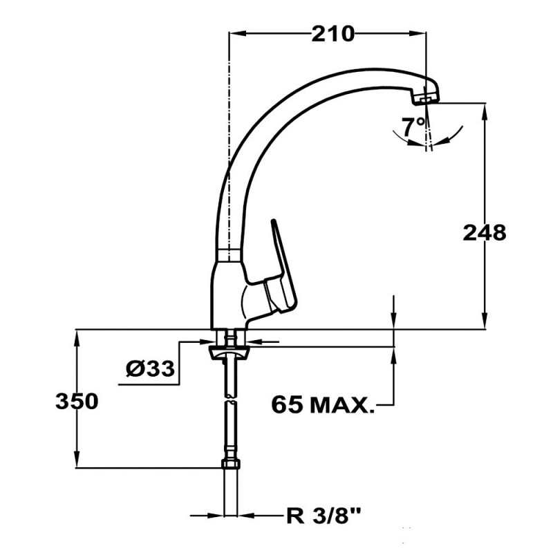 Grifo Teka IN 914 L CAUDAL CROMO, con li