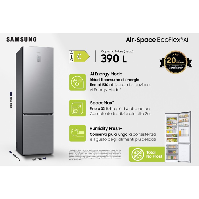 Combi  Samsung  RB38C776CS9EF, 2,03M, C, 385 L, In