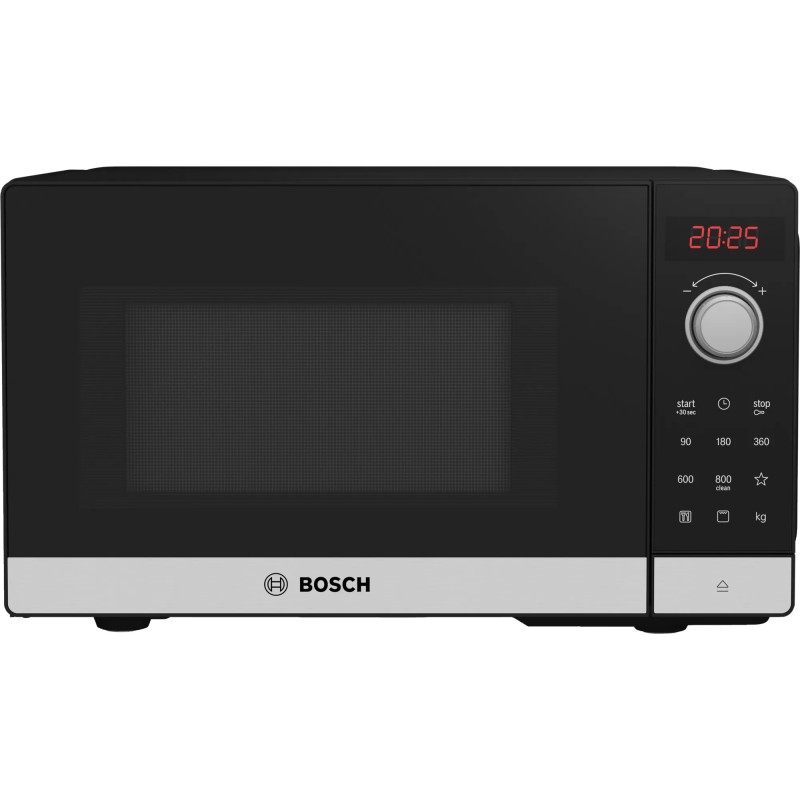 Bosch Serie 2 FEL023MS2 microondas Encimera Solo microondas 20 L 800 W Negro, Acero inoxidable