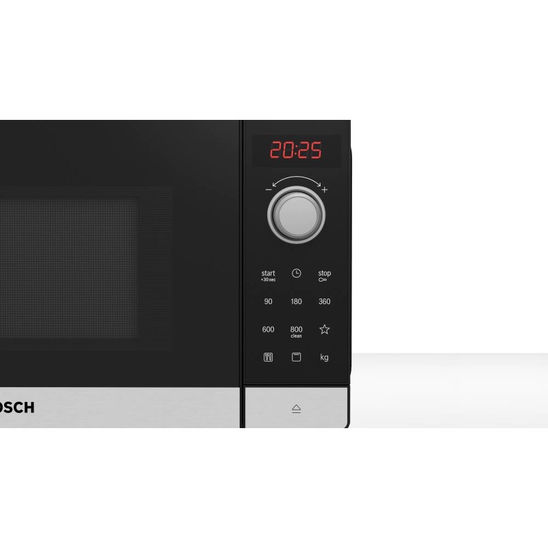 Bosch Serie 2 FEL023MS2 microondas Encimera Solo microondas 20 L 800 W Negro, Acero inoxidable