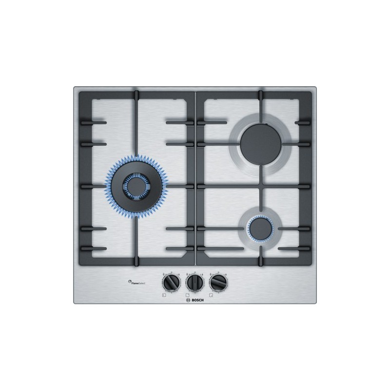 Bosch PCC6A5B90 hobs Acero inoxidable Integrado Encimera de gas 3 zona(s)