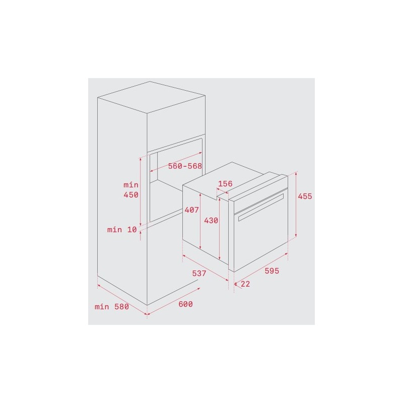 Teka HSC 635 P 44 L 2515 W A+ Negro, Acero inoxidable