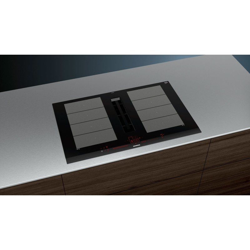 Siemens iQ700 EX875LX67E hobs Negro, Acero inoxidable Integrado 80 cm Con placa de inducción 4 zona(s)