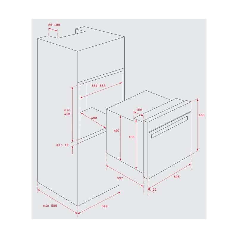 Teka HBC 535 48 L 2593 W A Negro, Acero inoxidable
