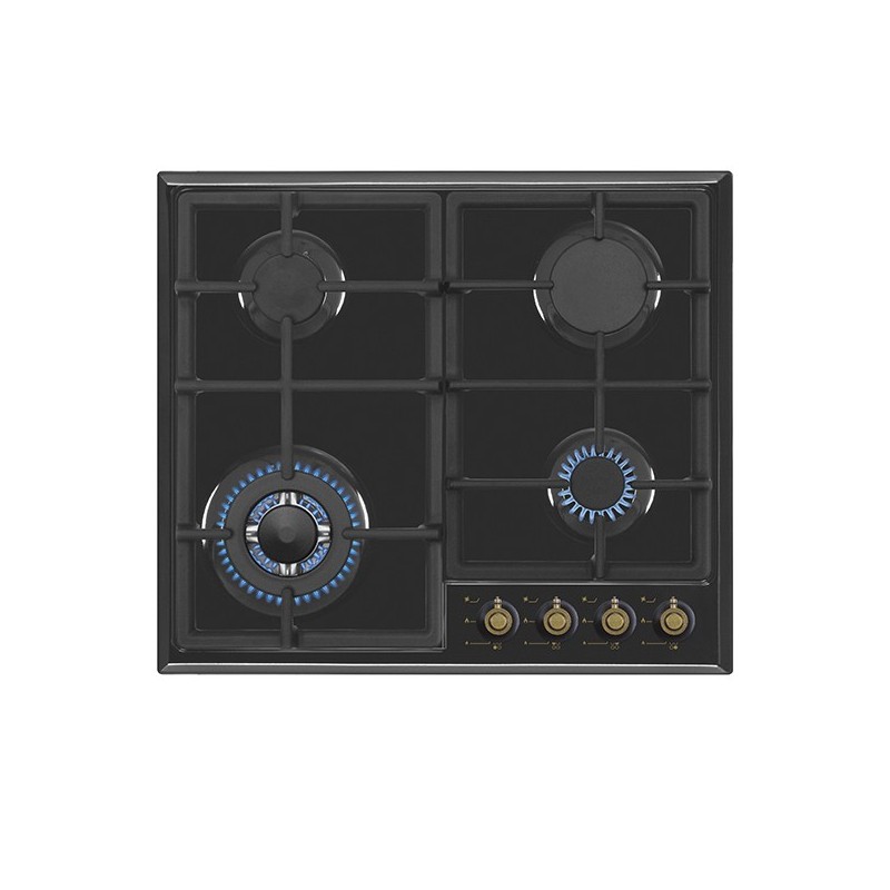 Placa Vitrokitchen EN63RB, 4 fuegos, gas butano,