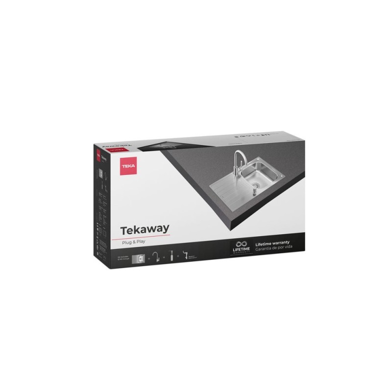Teka Tekaway Universe 45 T-XP 1C 1E + IN 915 Lavabo sobre-encimera Rectangular Acero inoxidable