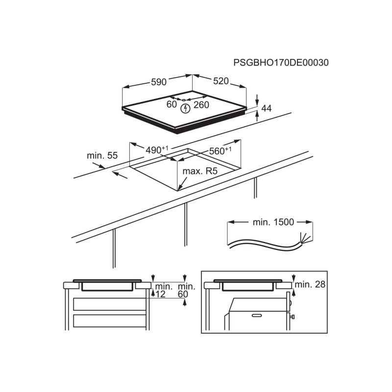 Induccion Electrolux EIV644, Flex, 4 zon