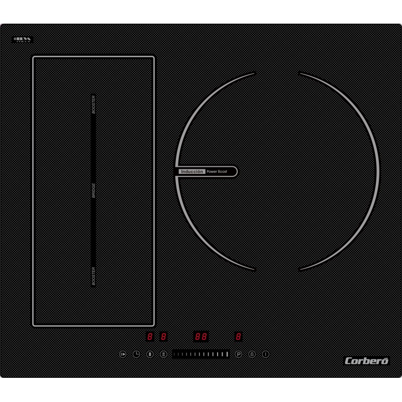 Corbero CCIG3BL723FLEX hobs Negro Integrado 59 cm Con placa de inducción 3 zona(s)