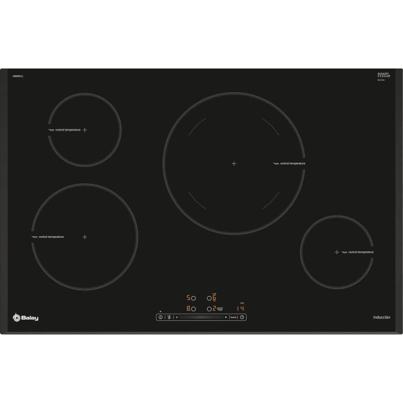 Balay 3EB985LU hobs Negro Integrado 80 cm Con placa de inducción 4 zona(s)