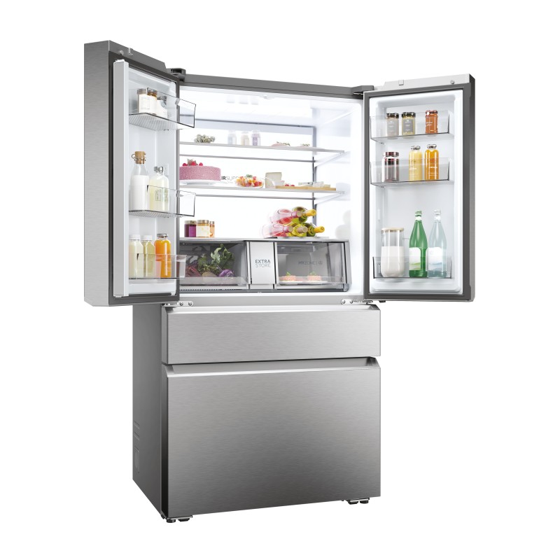 Haier FD 90 Series 7 Pro HFW7918ENMP nevera puerta lado a lado Independiente 629 L E Platino, Acero inoxidable