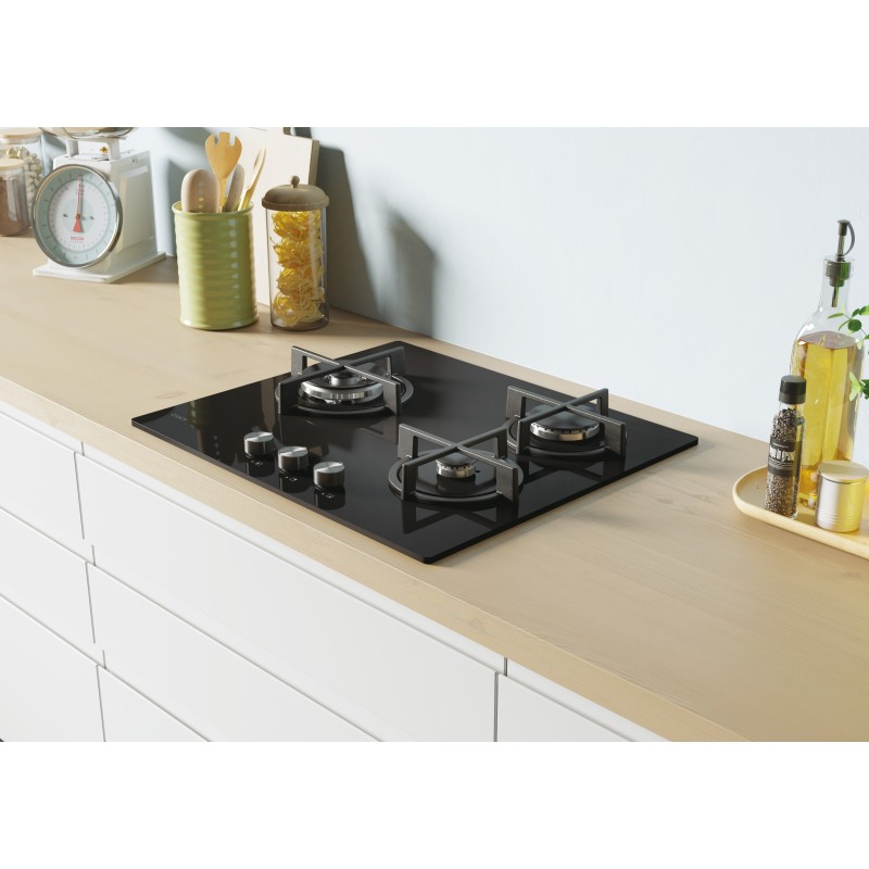 Placa Candy CSG63B4PB, Gas, 60cm, 3 fueg