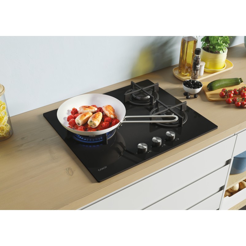 Placa Candy CSG63B4PB, Gas, 60cm, 3 fueg