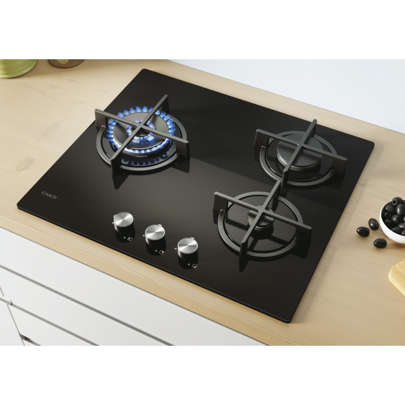 Placa Candy CSG63B4PB, Gas, 60cm, 3 fueg